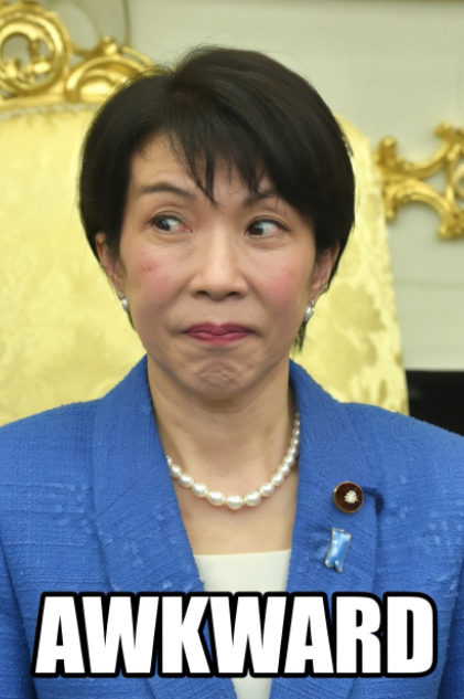 JackSparrowCCP1's tweet image. #AWKWARD 🤡 Bending over backward to suck up, only to get roasted and exposed hard. That’s exactly this face! Shoutout to Sanae Takaichi for dropping another iconic internet meme 🔥