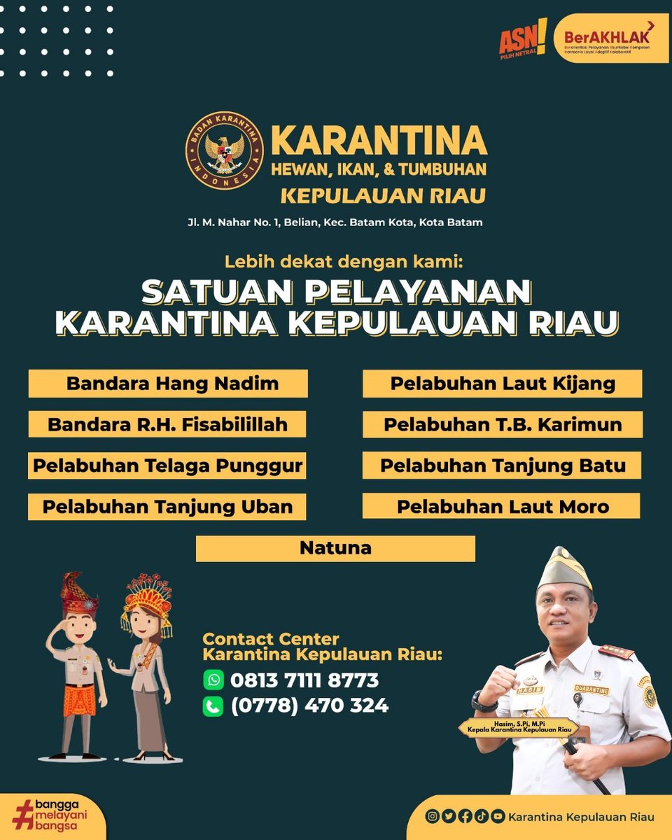 Keluarga Besar Balai Karantina Hewan, Ikan dan Tumbuhan Kepulauan Riau mengucapkan
Selamat Hari Raya Idulfitri 1447 H 🌙
Taqabbalallahu minna wa minkum.
Di hari yang fitri ini, mari saling memaafkan dan mempererat silaturahmi.
Mohon maaf lahir dan batin 🤍

#karantinakepri