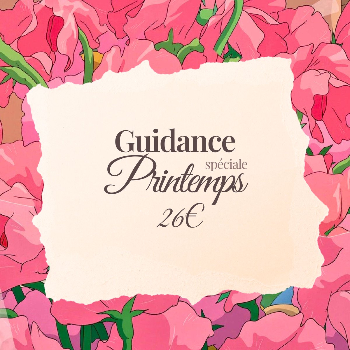 ˚˖𓍢ִ໋❀🌷GUIDANCE spéciale printemps - 26€
⤷ Aborde les thématiques suivantes : 

- Ce que tu as traversé cet hiver et ce qu'il est temps de laisser derrière toi, la leçon à retenir
- Tes énergies globales au cours du printemps
- Les blocages possibles à lever
- Les
