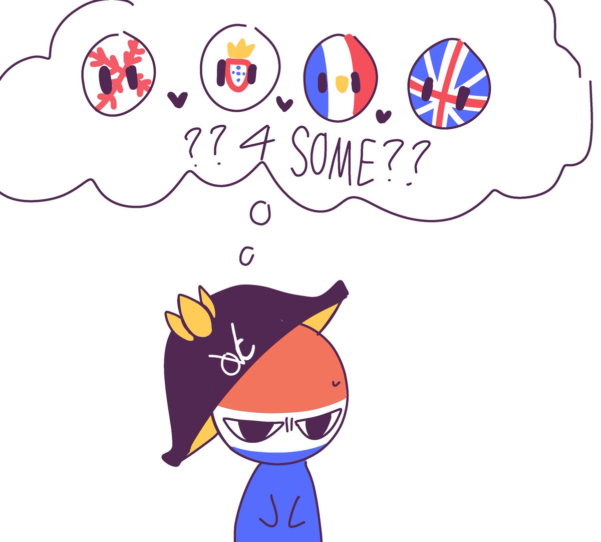 Tomato_Juice15's tweet photo. Hmmmm🤔

#countryhumans
#CountryhumansSpanishEmpire
#CountryhumansPortugueseEmpire
#CountryhumansBritishEmpire
#CountryhumansFrenchEmpire https://t.co/apuYHhoKEL