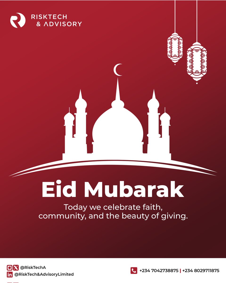 RisktechA's tweet photo. Today is about faith, community, and giving.

The little acts, the shared moments, the love that brings us together.

Wishing you peace, joy, and a beautiful celebration.

Eid Mubarak!

#RiskTech #Eid2026 #GRC https://t.co/RIpqvqJwbf
