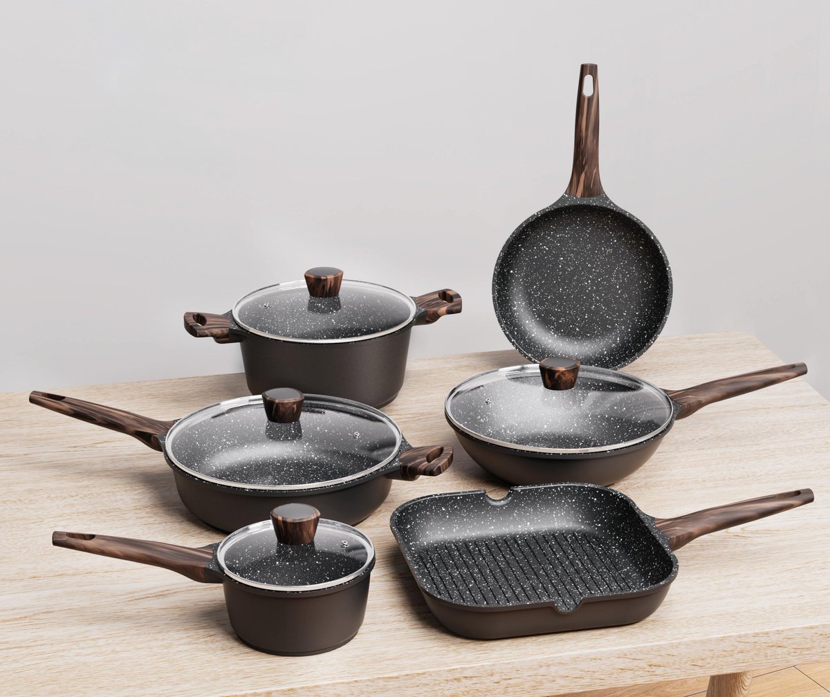 totalcooker's tweet photo. Premium black granite nonstick interior delivers exceptional food release and effortless cleaning, seamlessly bonded with durable cast aluminum construction for superior heat distribution. https://t.co/T4qEAXRlXf