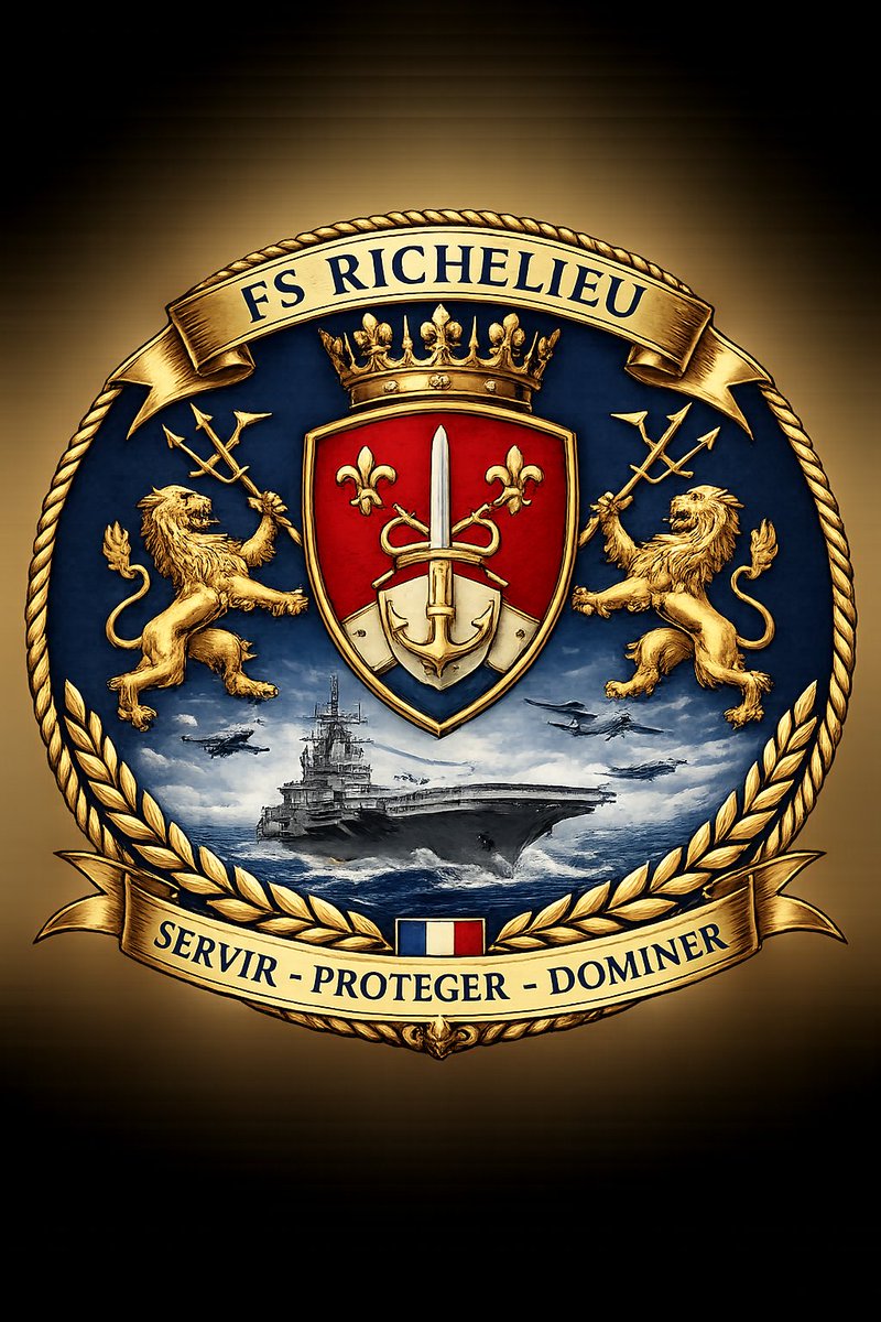 sdestem's tweet photo. Proposition pour le futur porte-avions français :
🇫🇷 FS Richelieu
Nom historique, crédible et puissant. Voici son blason : et on oublie La France Libre
#marinenationale #defense #porteavions #france #armee @EmmanuelMacron @gouvernementFR https://t.co/S3V87HgtuZ