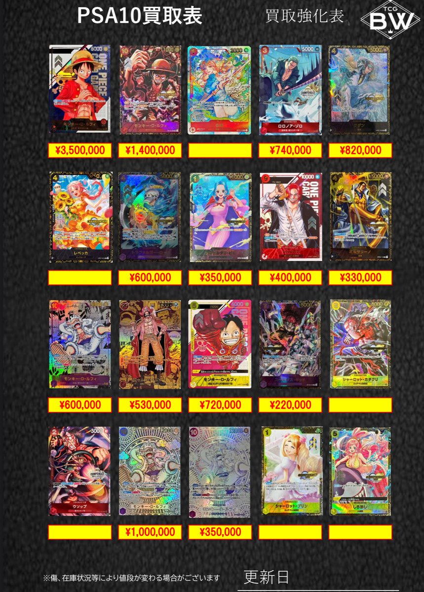 bw_tcg's tweet photo. PSA10 ワンピースカード https://t.co/LCCwjPX8we