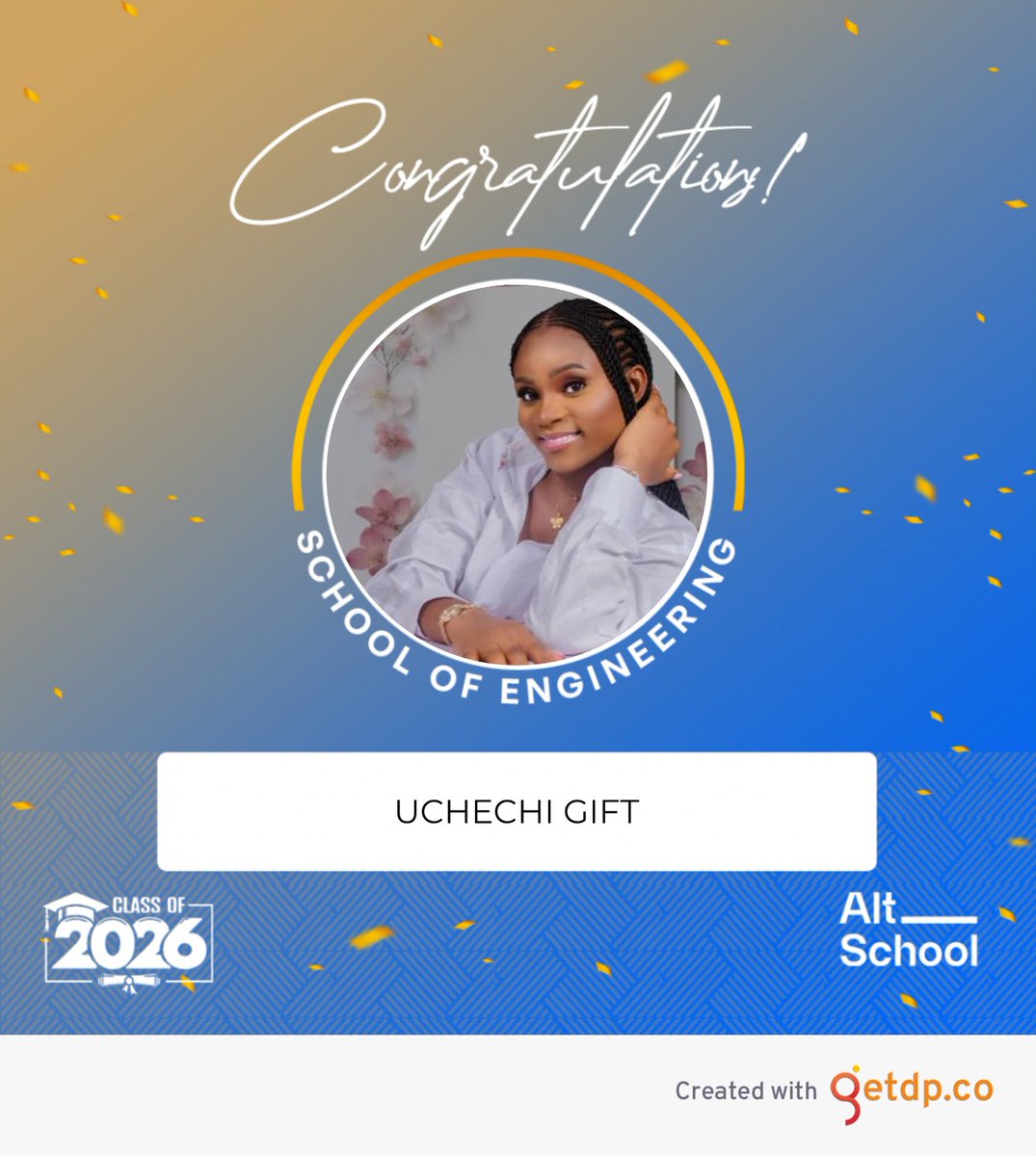 Simplegift2003's tweet photo. Officially a Python Backend Engineer 🎓✨
Grateful to AltSchool Africa for the growth and experience 🙏🏽
They really did well for me 💙
God did it 🙌🏽
Next level 🚀

#AltGrads26 #TrainedByAltSchool #Baraka25 #PythonDeveloper #TechTwitter #WomenInTech https://t.co/u7xV6WPHoQ