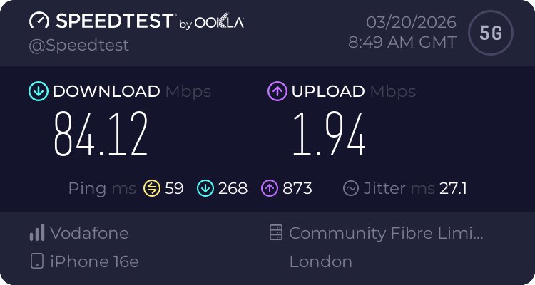 naz2012's tweet photo. Meanwhile @vodafone has no issues and the difference is night and day. Fix the mast issues or I’ll definitely be leaving this year @EE, my patience has been exhausted. https://t.co/onplu8we3M