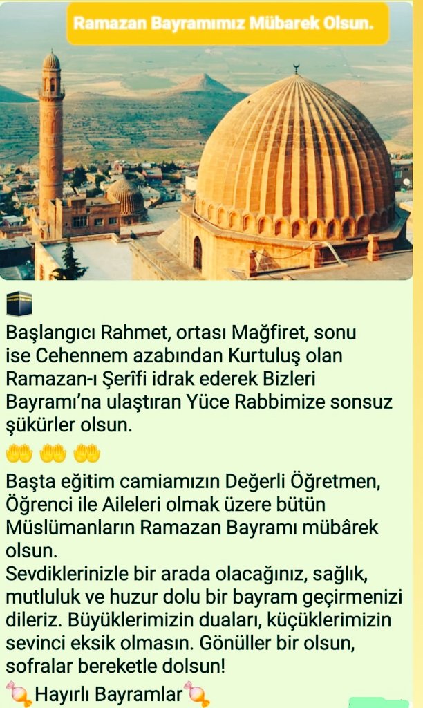 Hayırlı Bayramlar