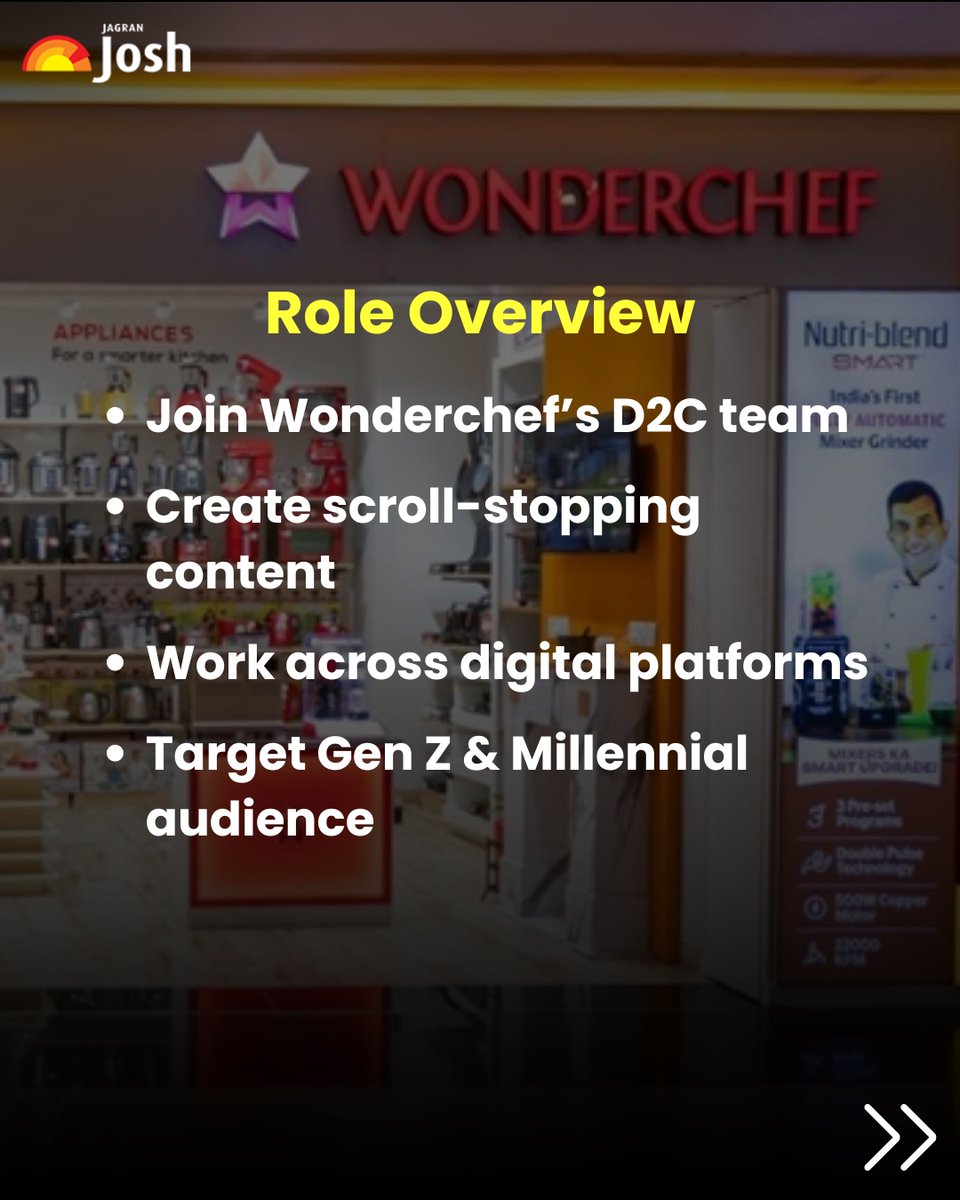 Jagranjosh's tweet image. Wonderchef is hiring a Content Writer for its D2C team. Work on ads, social media &amp;amp; high-impact campaigns.

📍 Mumbai | Full-Time
👉 Apply via Jagran Josh Private Jobs

#JobAlert #ContentWriter #HiringNow #MumbaiJobs #DigitalMarketing #ApplyNow