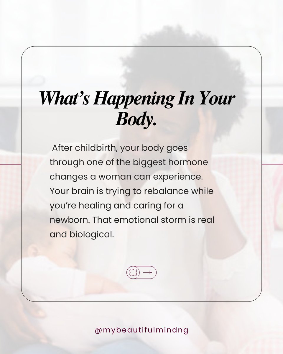 MybeautifulMng's tweet photo. You can love your baby and still feel lost.
Postpartum depression isn’t a lack of gratitude - it’s a real emotional and physical experience many mothers face.
Let’s make space for mothers to be honest and find rest💜.
#PPD #WomensMentalHealth #MaternalHealth #MyBeautifulMind https://t.co/pQ75QHaiX6