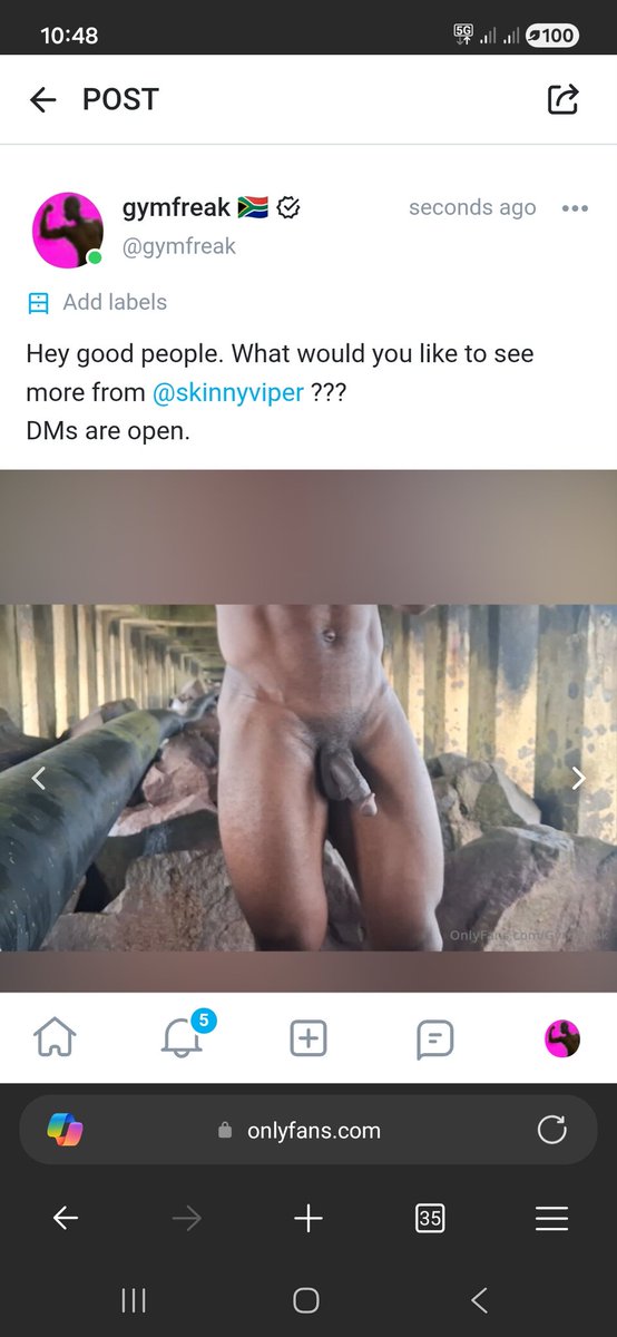 gymfreak_za's tweet photo. New model alert ⚠️ 
He's @skinnyvipezl he's got it all 
🍆🍑 https://t.co/2YG3JR80Hn