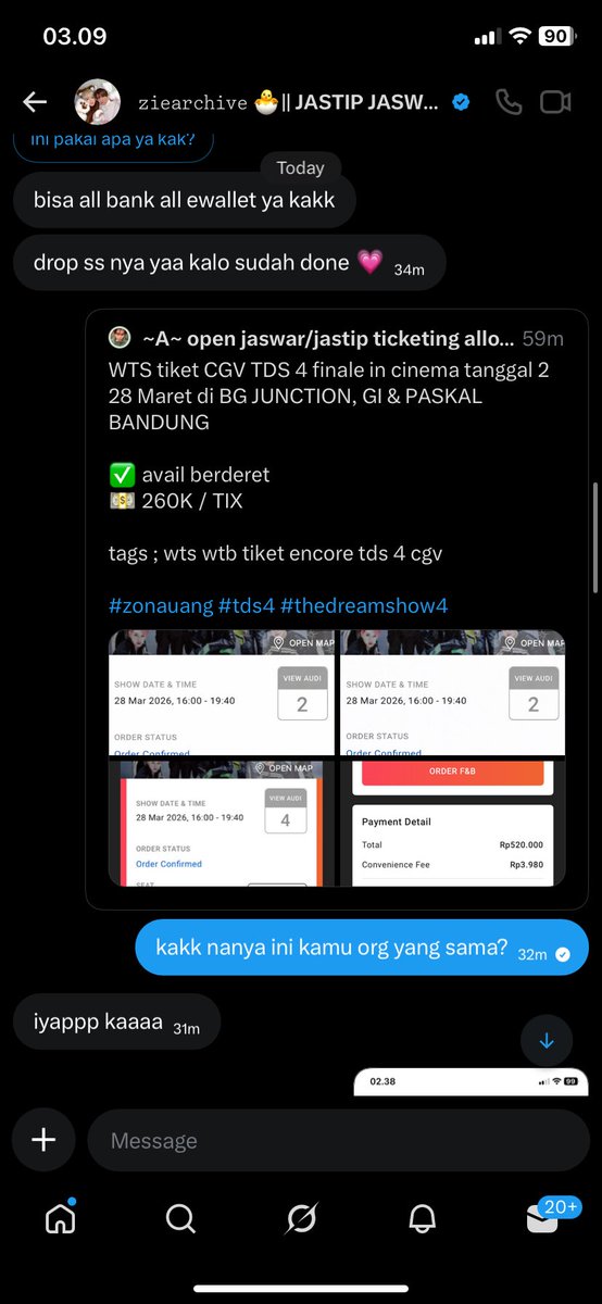 neyilatte's tweet photo. SCAMMER‼️ (PLEASE HELP RT)
hati-hati buat nctzen, coer dan fandom lainnya dia scam ticket cgv tds 4, aku udah ikhlasin duitnya hampir 500k.Tapi karena akun dia masih aktif open jastip, dll, aku mau ngasih tau ke kalian! biar agar tidak menambah korban lagi @clairecuua @sczieerap https://t.co/7ItCZfnVZJ