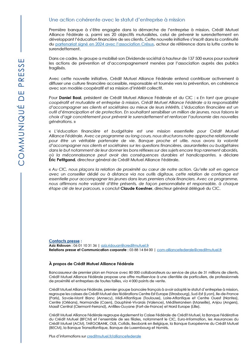 Crédit Mutuel Alliance Fédérale tweet media