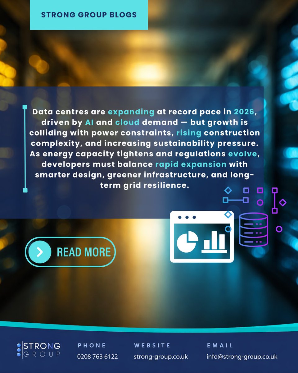 StrongGroup_'s tweet photo. Data Centres:Powering the Future of Infrastructure. 

Explore trends and workforce demands in data centres—a must-read for newcomers! 

Read more:https://t.co/glnOFEKe7R

#DataCentre #DigitalInfrastructure

📞 020 8763 6122
✉️ info@strong-group.co.uk  
🌐 https://t.co/4q3mRmPNHD https://t.co/VGfN8T31st