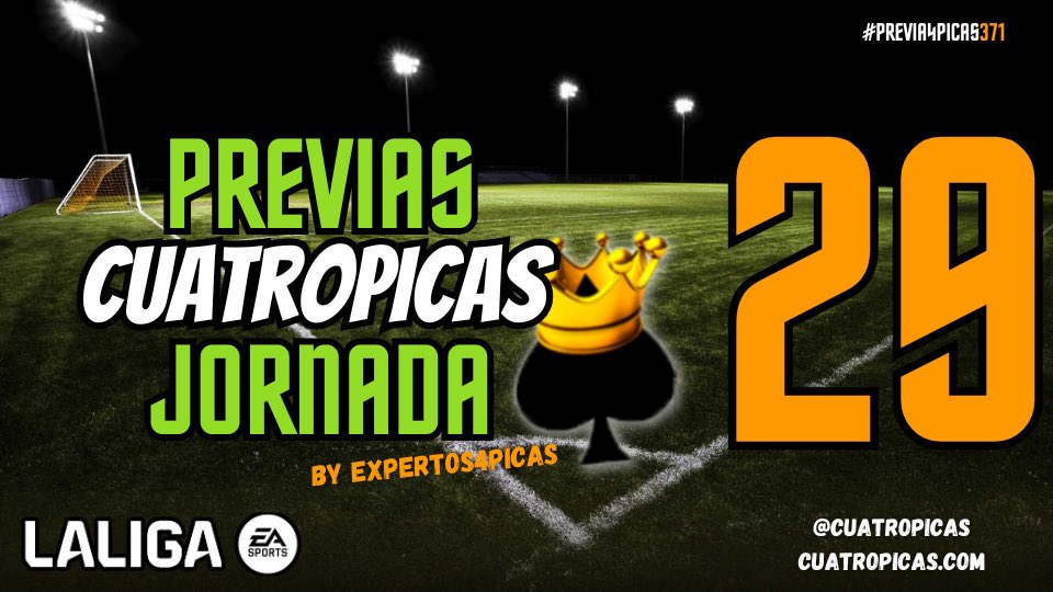 cuatropicas's tweet photo. 🔝🔝🔝

La mejor Liga 😎 también tendrá el mejor Fantasy, ya está aquí la Previa de la Jornada 29 🔥🔥

La mejor previa 🚦 de los mejores expertos 👨🏻‍💻👨🏻‍💻 en @cuatropicas🤩

Cronistas 📊 11 probables 🎯 Recomendados 🔝

Gana 🏆 tu liga con nuestra ayuda 🤓

https://t.co/bdmu1L3YgL https://t.co/mGIL8ORSA9