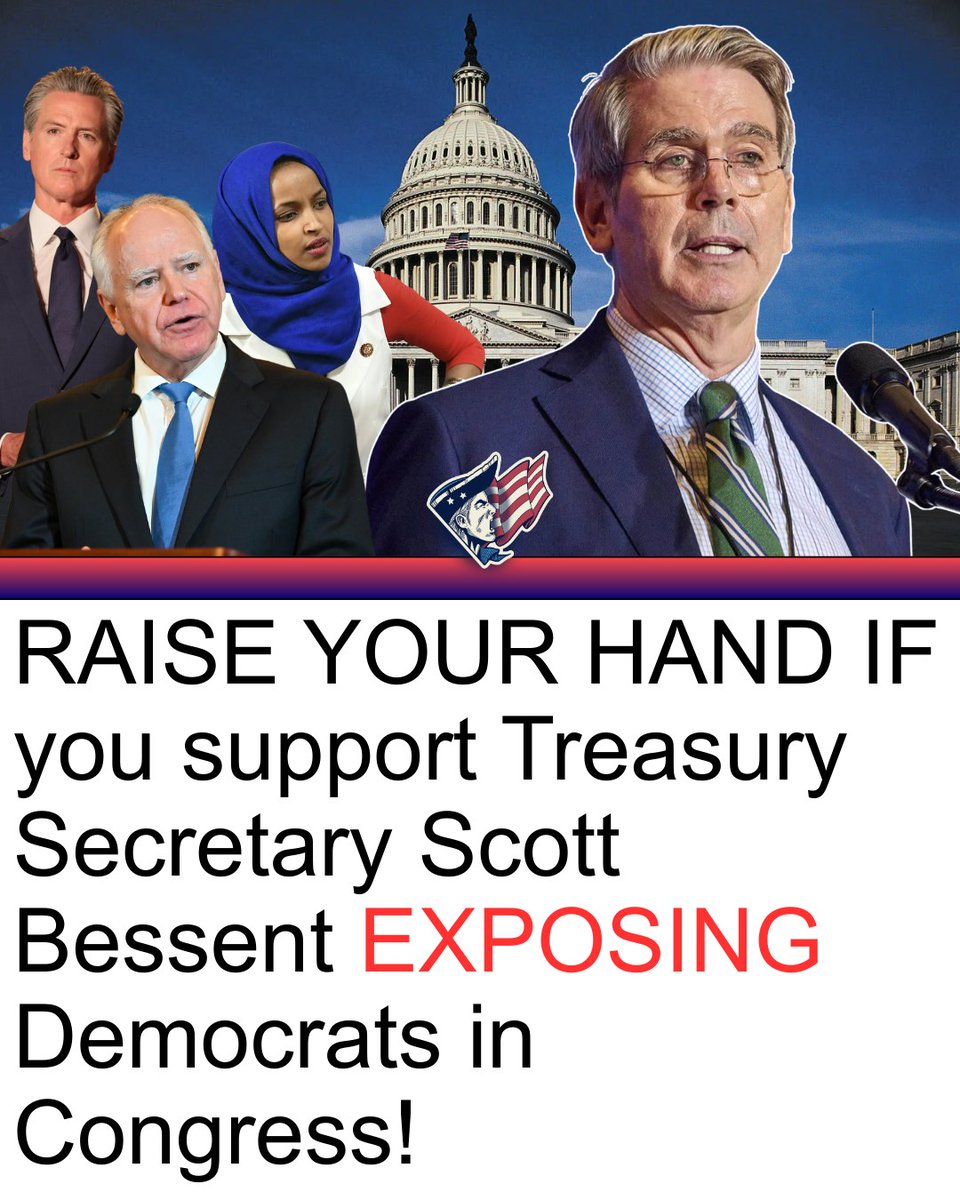 wakeupusa's tweet photo. Accountability should never be optional. Scott Bessent is taking bold steps to reveal what’s been hidden from the public for years. If you believe it’s time for honesty in government, RAISE YOUR HAND! https://t.co/RUvO2Dt7xn
