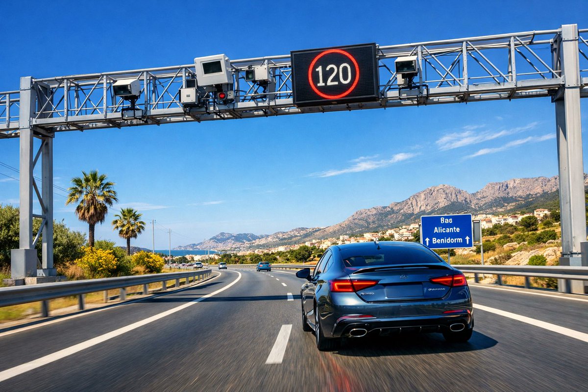 hirecarsinspain's tweet image. Spain’s ‘Tramo’ cameras track your average speed between two points, so braking at the camera won't work! 📸🏎️💨 Keep it steady to stay fine-free. ⭐️ Part of our #UndercoverExpert series.

hirecarsinspain.com #DrivingInSpain #SpainTravelTips