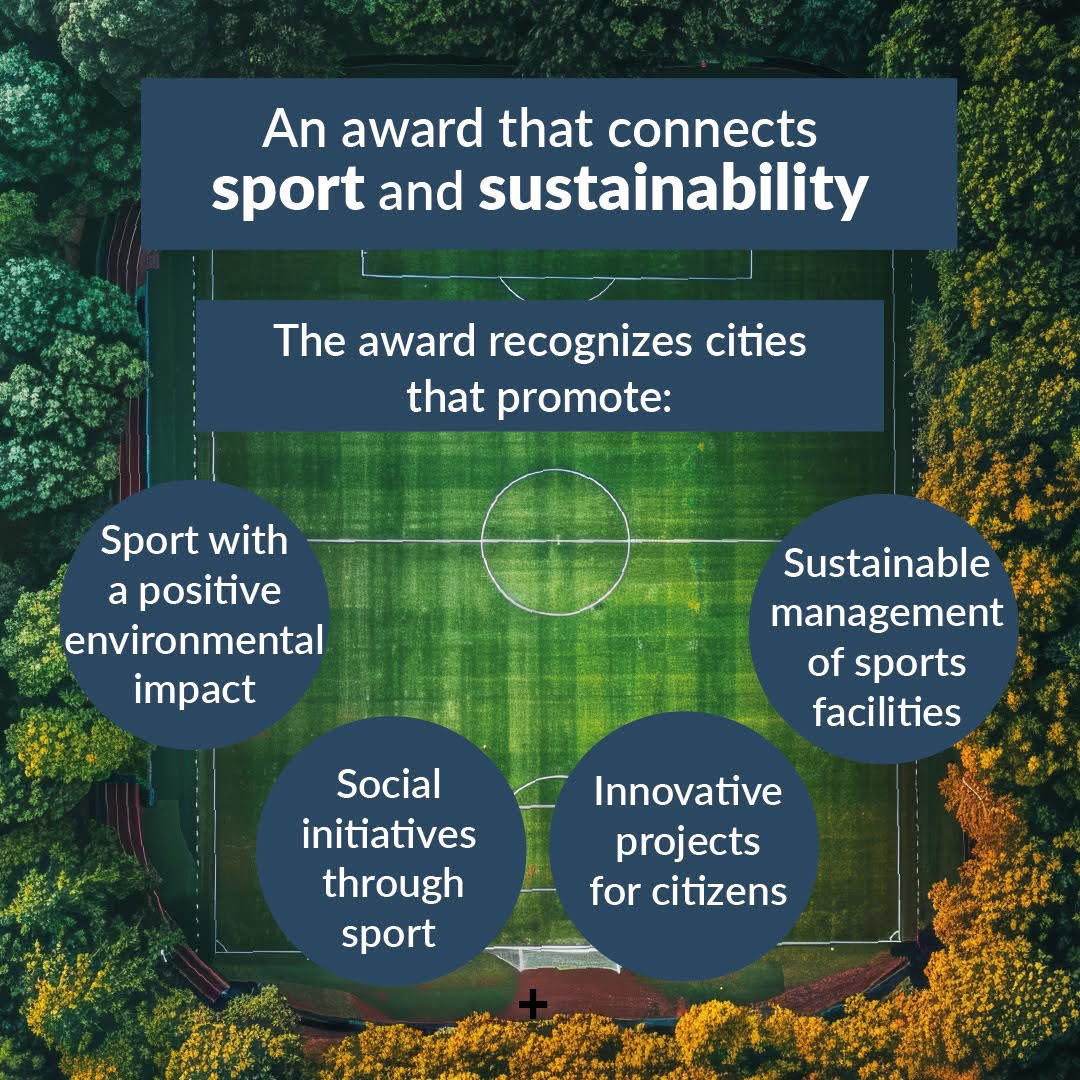 AcesEurope's tweet image. Greenest City of Sport of the Year. New recognition among all awarded cities 2026. We take care of the planet! and you? #ACES #sinnple #BeActive