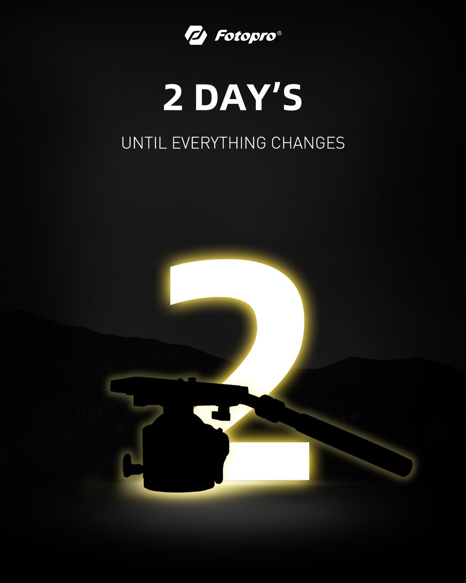 FotoproOfficial's tweet photo. 2 DAYS LEFT
TIME TO LIGHTEN UP
You know exactly why it stays in your bag.
2 days.
#fotopro #tripod #LightweightGear #CreatorTools #2DaysToGo https://t.co/QyPcxiUyyv