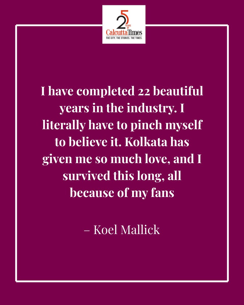 Calcutta_Times's tweet photo. In a candid chat, Koel Mallick opens up about what Kolkata means to her and what lies ahead in politics.

#KoelMallick #Tollywood #KolkataDiaries #BengaliCinema #22YearsOfExcellence #FromScreenToParliament #WomenInPower #CelebrityJourney #Inspiration #CityOfJoy https://t.co/95wyJcsTOT