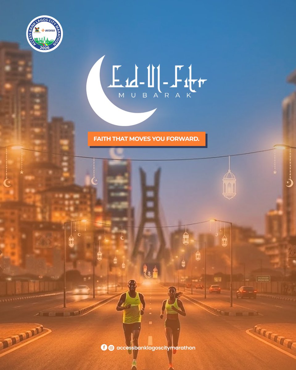 lagosmarathon's tweet photo. Eid Mubarak 🌙
May this season renew your strength, fill your heart with peace, and inspire greater strides ahead. 
#ablcm #runlagos https://t.co/i7yPXpZblL