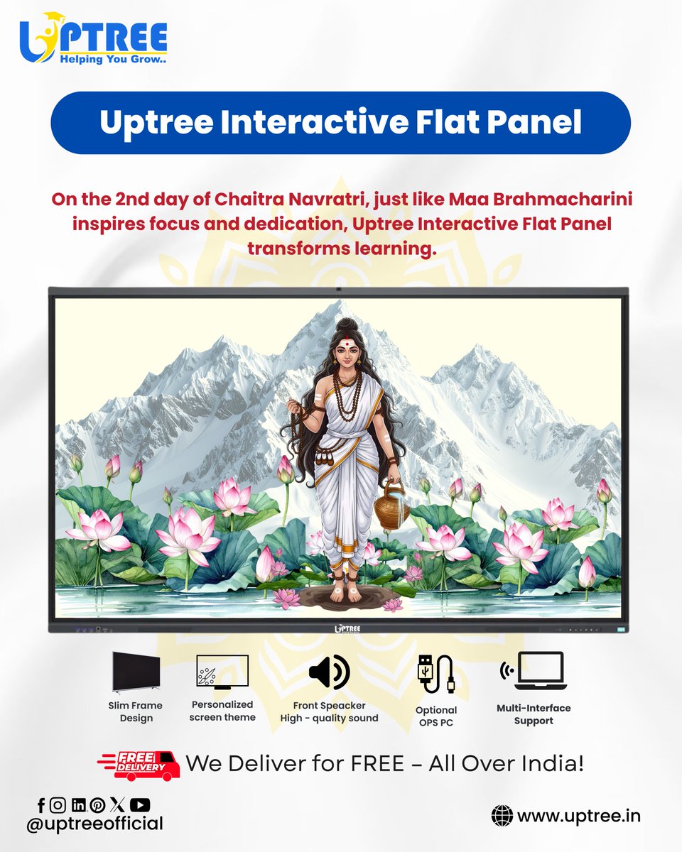 uptreeofficial's tweet photo. Let’s embrace the power of knowledge and transform education together.

@uptreeofficial
https://t.co/k7PNboAG4g

#ChaitraNavratri #MaaBrahmacharini #Uptree #SmartClassroom #DigitalLearning #EdTech #InnovationInEducation #NavratriVibes #LearningMadeSmart https://t.co/d7t4EUXC3c
