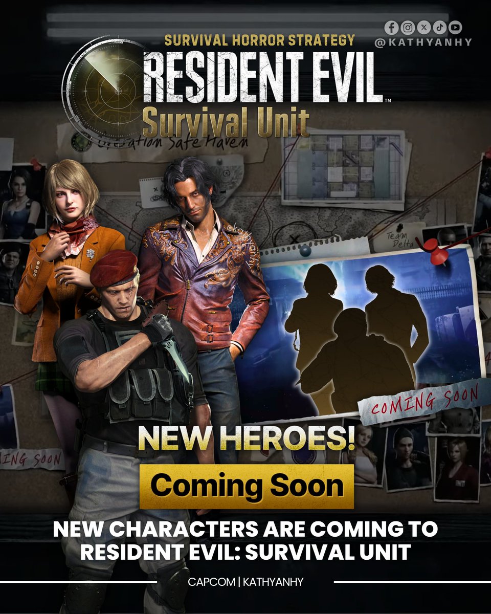 New characters are coming in an upcoming update for Resident Evil: Survival Unit! 📱

The development team has confirmed that more iconic heroes from the Resident Evil series will be added, expanding the roster of playable characters, and has now revealed silhouettes of three