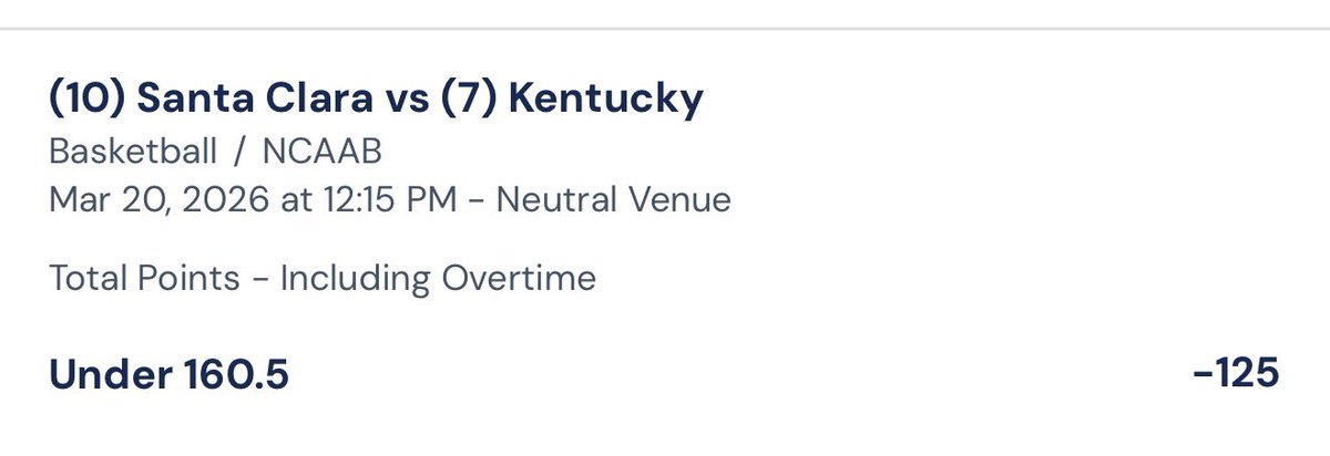 TheFreshPicks's tweet photo. 🏀 Friday #MarchMadness first looks 🔥 #NCAAB - Powered by @HOFApp 
#StampedeAhead vs #BBN | #OneLIU vs #BearDown | #GoZips vs #WreckEm 💥

🏀 SCU vs UK Under 160.5 TOTAL PTS 🏆
🏀 LIU vs ARI Under 152.5 TOTAL PTS 🏆
🏀 AKR +12.5 + AKR vs TTU Under 167.5 TOTAL PTS 🏆

Thoughts? https://t.co/Mlu8gNPXX3