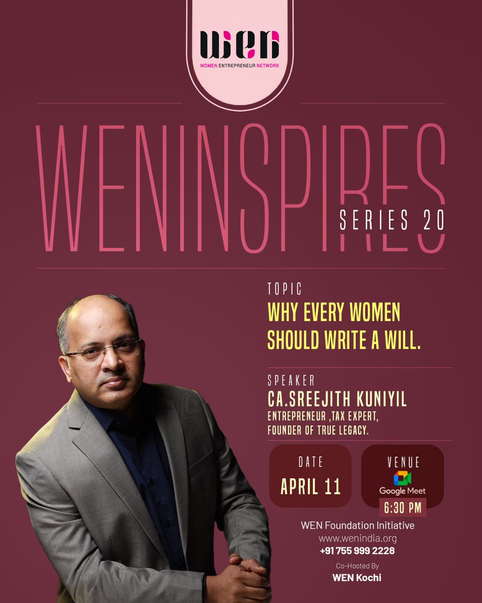 Dear Wennites,

A powerful reminder has come from the Supreme Court of India : _
👵🏽👵🏽👵🏽👵🏽👵🏽👵🏽👵🏽Every woman must take charge of her financial and legal legacy.

Yet,⁉️⁉️ how many of us have truly planned what happens to everything we’ve built with love, effort, and sacrifice?