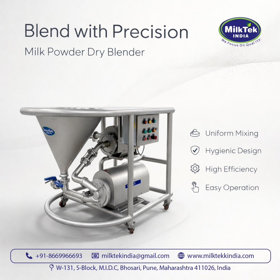 Milktekindia's tweet photo. Efficient milk powder mixing made easy with uniform, lump‑free blending for hygienic dairy and food processing. 

📞 +91 86699 66693
✉️ milktekindia@gmail.com
🌐 https://t.co/umSmAyjorg

#MilkPowderMixing #DairyMachinery #FoodProcessing #MilkTekIndia #HygienicDesign https://t.co/lhlcNXFeeZ