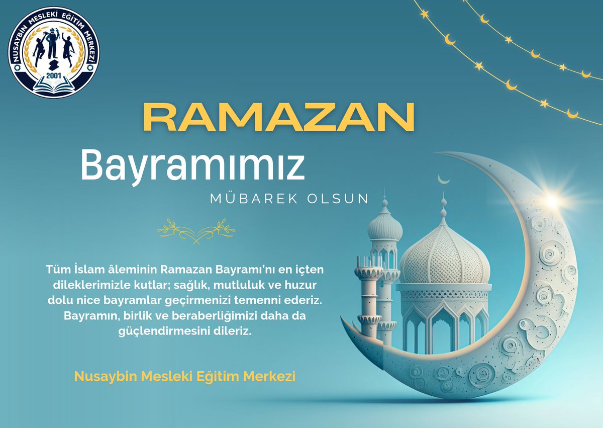Ramazan Bayramımız Mübarek Olsun.

#RamazanBayramı