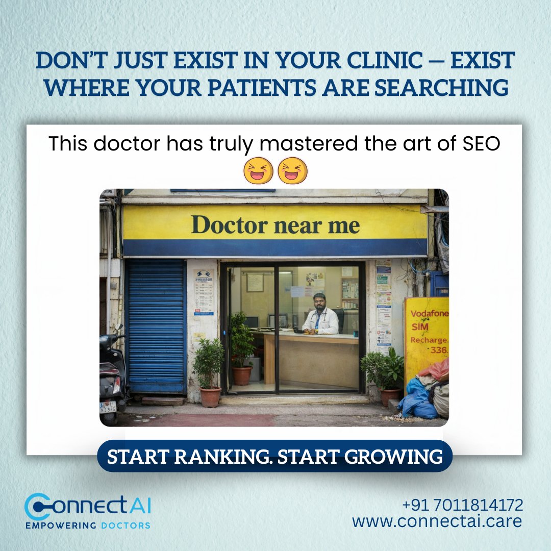 ConnectAI2023's tweet image. This doctor said, "Why wait for patients to find me when I can go where they're already searching?" 🤣 Honestly, that's the most underrated business move in healthcare. Is your clinic showing up when it matters most?
#DoctorNearMe #HealthcareSEO #EmpoweringDoctors #ConnectAI