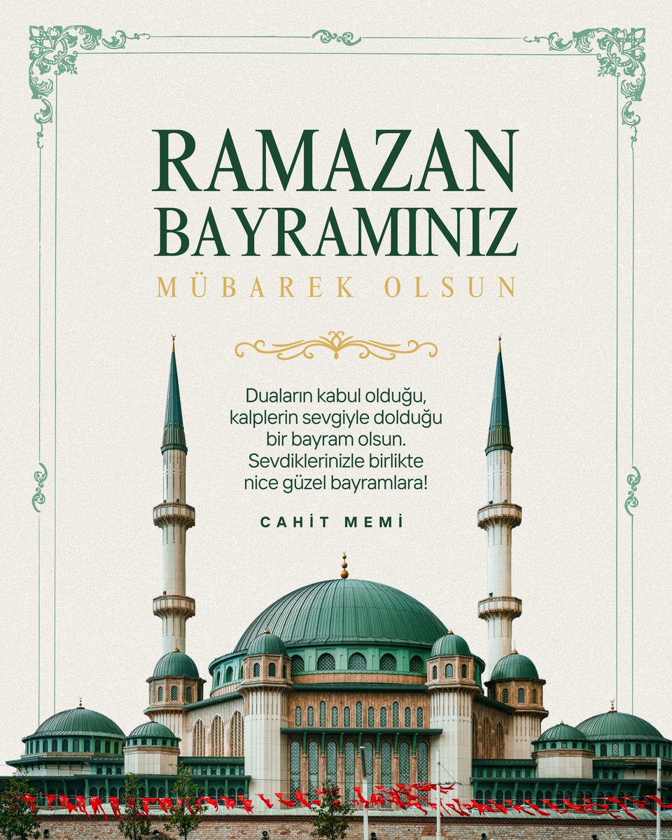 Aziz Milletimizin ve tüm İslam âleminin mübarek #RamazanBayramı ‘nı kutluyor; duaların kabul olduğu, gönüllerin sevgiyle dolduğu bu mübarek günlerin ülkemize ve tüm insanlığa sağlık, mutluluk ve huzur getirmesini Rabbimden niyaz ediyorum.
#RamazanBayramı