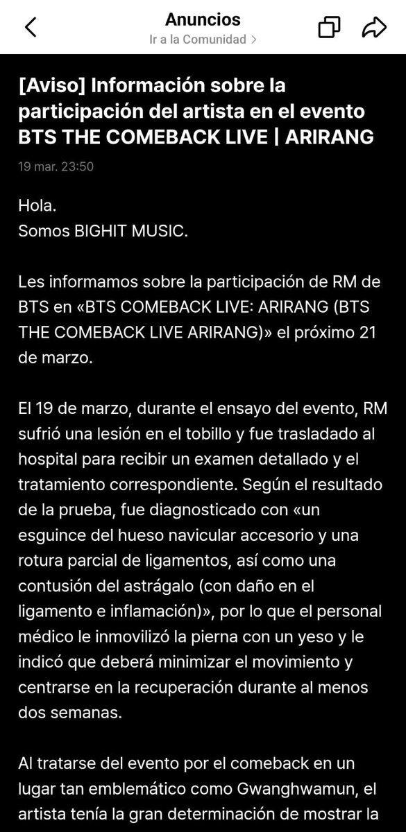 54 minutos me duró la felicidad en su máximo esplendor 
#BTSRM #BTS_ARİRANG #BTS
