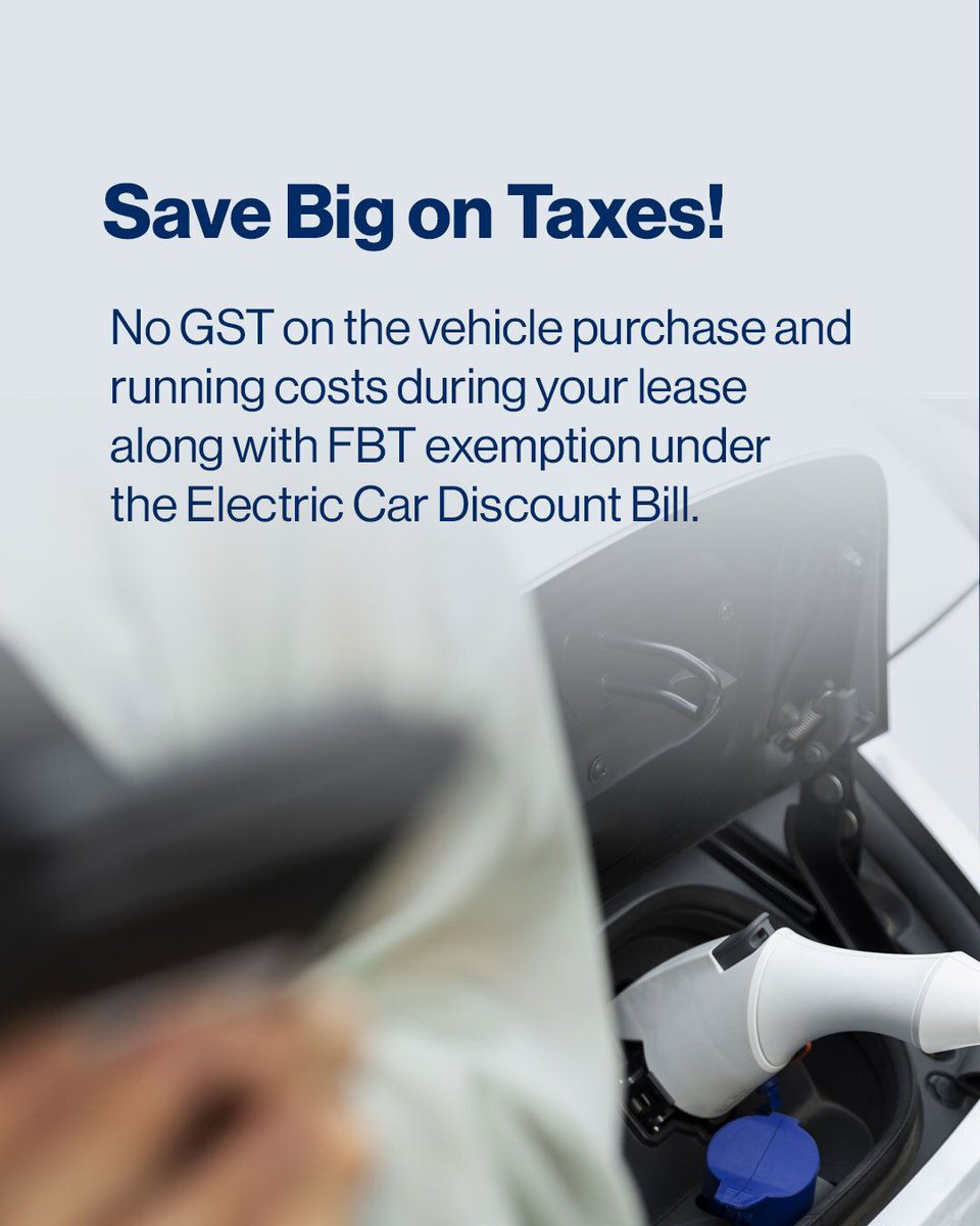 LeasePLUS's tweet photo. Thinking about switching to an EV? Our consultants can guide you through novated leasing an EV with LeasePLUS: enjoy tax savings, fleet discounts, reduced running costs, easy budgeting, and help the environment. All managed easily via our app. https://t.co/d5IkE9poZ9