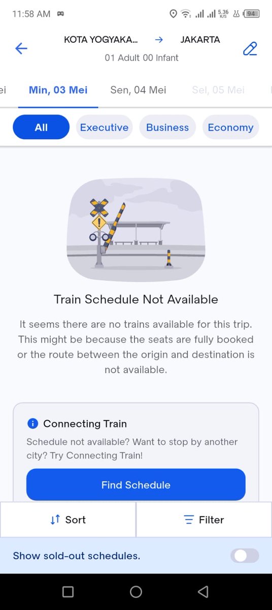 donanaras's tweet photo. Hallo @KAI121 tolong dong dari kemarin mau pesen tiket dari jogja ke jkt ga bisa tapi kalo ke kota lain bisa. Masalahnya ini not available dibanyak user tapi gak buru-buru diatasi https://t.co/2JzXywGYPw