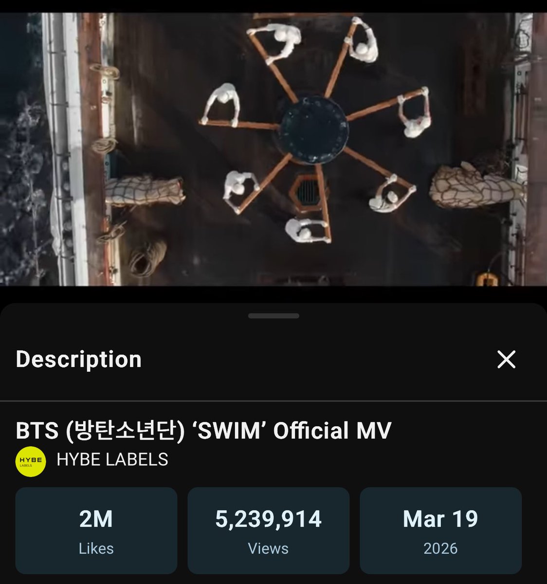 VoteWithARMY's tweet image. In 1 HOUR, ‘SWIM’ Official MV has surpassed 5,239,914 views and 2M likes in the first hour! 🔥

🔗 youtu.be/b4iVv91Z6lY

ARIRANG OUT NOW
SWIM OUT NOW
#SWIMTOARIRANG
#ARIRANGISHERE
BTS IS BACK
RETURN OF THE KINGS
#BTS_ARIRANG
#BTS_SWIM