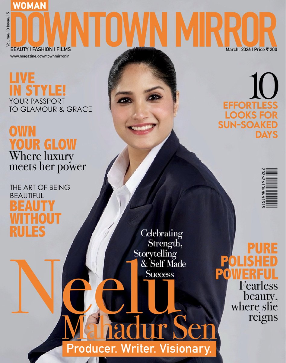"Grace, Power, and Timeless Charm!! 
@NeeluMahadurSen shines on @downtownmirrorwoman cover, redefining elegance &amp; influence! “Celebrating Strength, Storytelling &amp; Self Made Success” Issue: March, 2026  Editor-Inndresh Badola  #neelumahadur #MagazineFeature #DowntownMirrorWoman