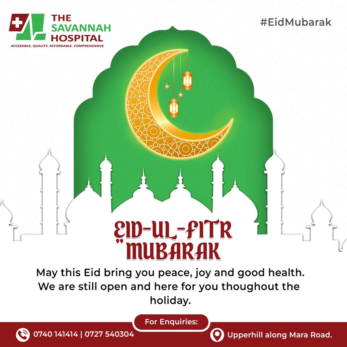 Savannah_Health's tweet photo. Eid Mubarak! As the holy month of Ramadan comes to an end, we are  wishing our Muslim brothers and sisters a peaceful and blessed celebration full of joy and good health. We are here to support you and your family every step of your health journey.
#eidmubarak #savannahhospital https://t.co/YwvAmu956k
