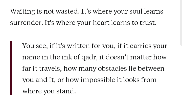 yumnah_elkhabir's tweet photo. habibty there's no such thing as "missed opportunities" if it's part of ur qadr, u're going to get it, no matter how impossible it looks from where u stand.💗 https://t.co/bkFrfvzjoj