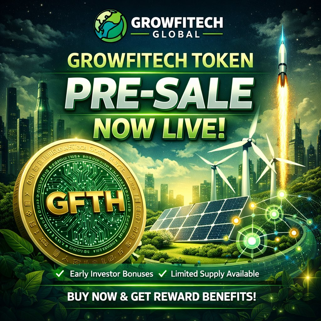 GrowfTech's tweet photo. 🚀 GFTH Pre-Sale is LIVE!

Don’t miss your chance to invest early in the future of 🌱 Tech + Blockchain

⚡ Limited Supply
💰 Early Bonuses
🌍 Real Utility
👉 Join now: https://t.co/JiF6HHvH1a
#GFTH #CryptoPresale #Web3 #Blockchain #GreenTech #CryptoIndia #InvestSmart https://t.co/49yPJxhWDi