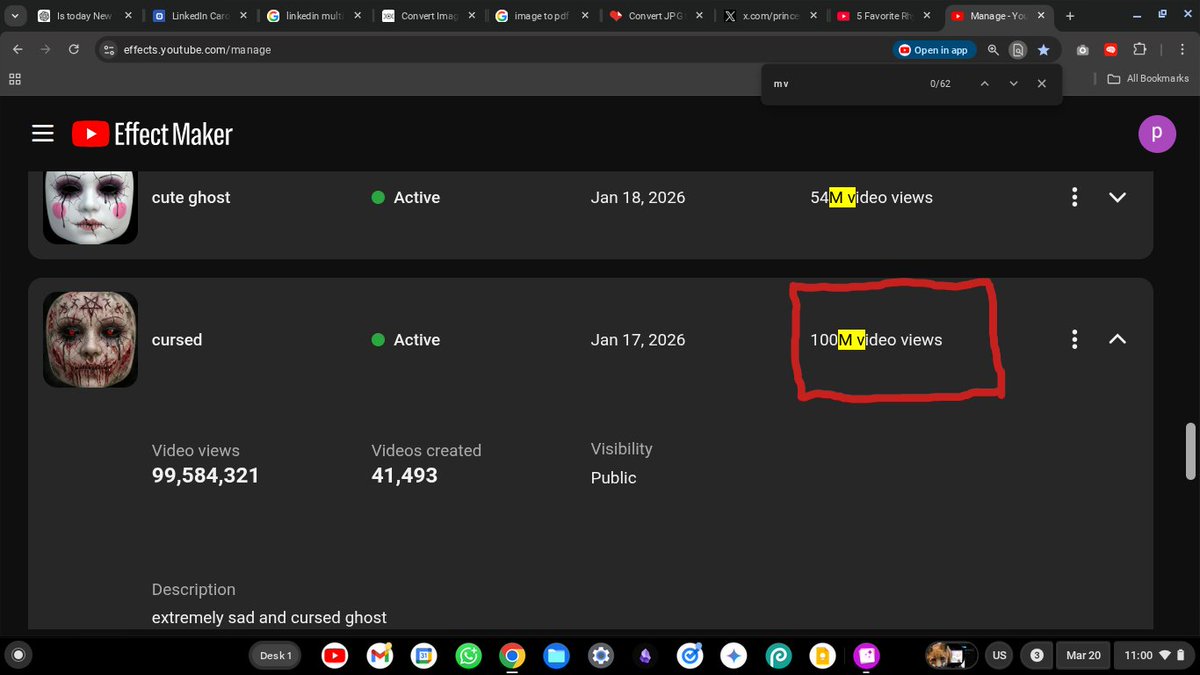 princesoftweb's tweet photo. What a treat to start the day, wakeup to find our filter Cursed have reached 100 Millions views. Wow.

Try : https://t.co/XCEc1fAeJb

#XRCISE #YouTubeAR #YouTubeEffectMaker #ArVr

@YouTubeCreators @lenslist https://t.co/iXxhMz0tpG