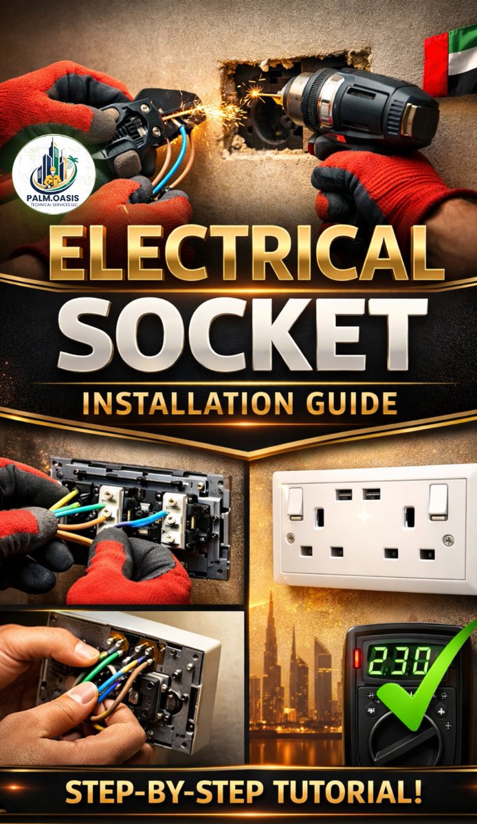 Palmoasist48215's tweet photo. Step-by-Step Electrical Socket Installation Guide 

Want to know what happened in the video? Click the link below to watch the full video👇 
https://t.co/YRro8LNXCH…

#ElectricalSocket #InstallationTutorial #DIYElectrical #UAE #Dubai #AbuDhabi #Sharjah #Ajman #UmmAlQuwain… https://t.co/gFG8hb60VA