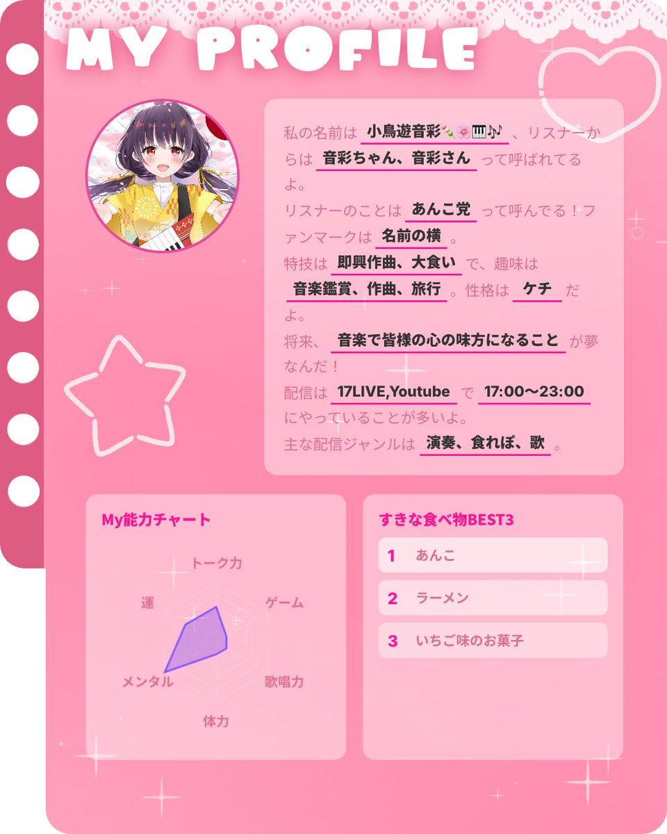 neiro_vlive's tweet photo. 配信者用のプロフィール帳を作りました! #プロフィール帳 #ProfileCardMaker
https://t.co/jkZwN8EpqL
素敵な素材をお借りしました!🎶
改めてみんなよろしくね!なのですー!🎶 https://t.co/WNypj9Bq2B