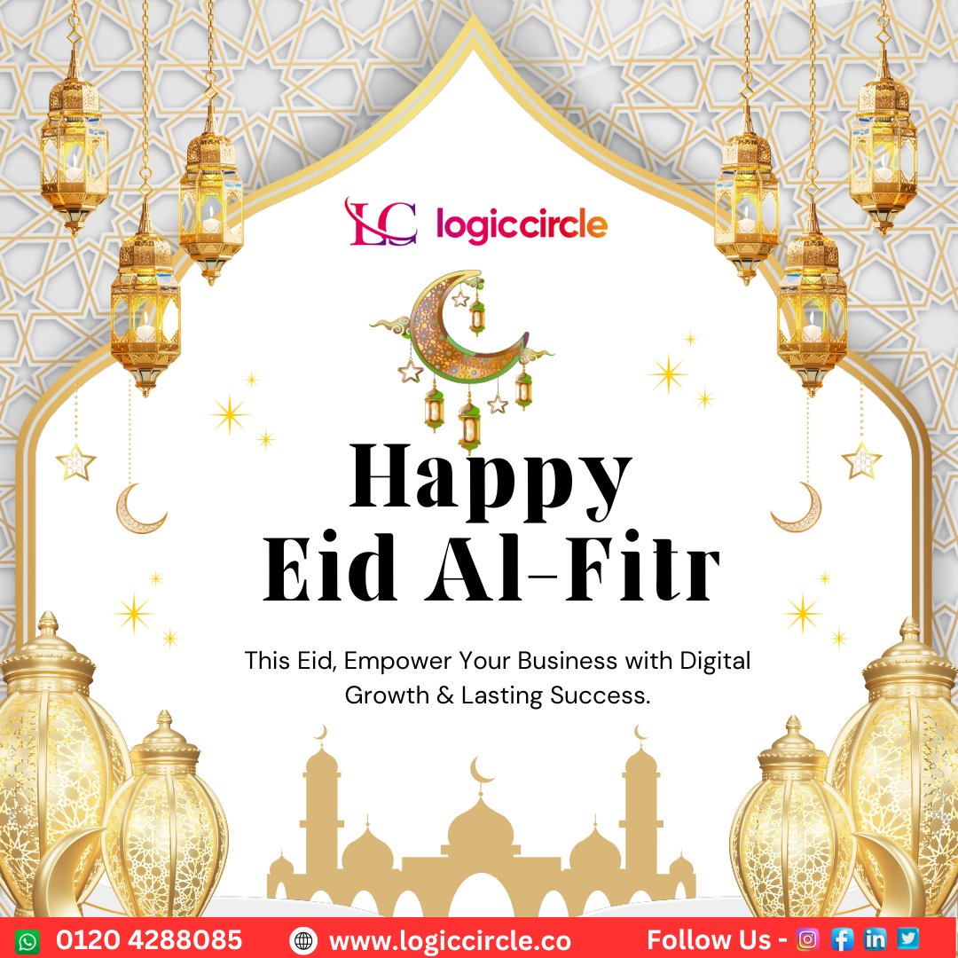logiccirclein's tweet photo. ✨ Eid Mubarak from Logic Circle!
This Eid, empower your business with digital growth &amp; lasting success. 🚀
🌐 https://t.co/BzhYnImhX7 | 📞 0120 4288085

#EidMubarak #LogicCircle #DigitalGrowth #BusinessSuccess https://t.co/LXouVSnMbv