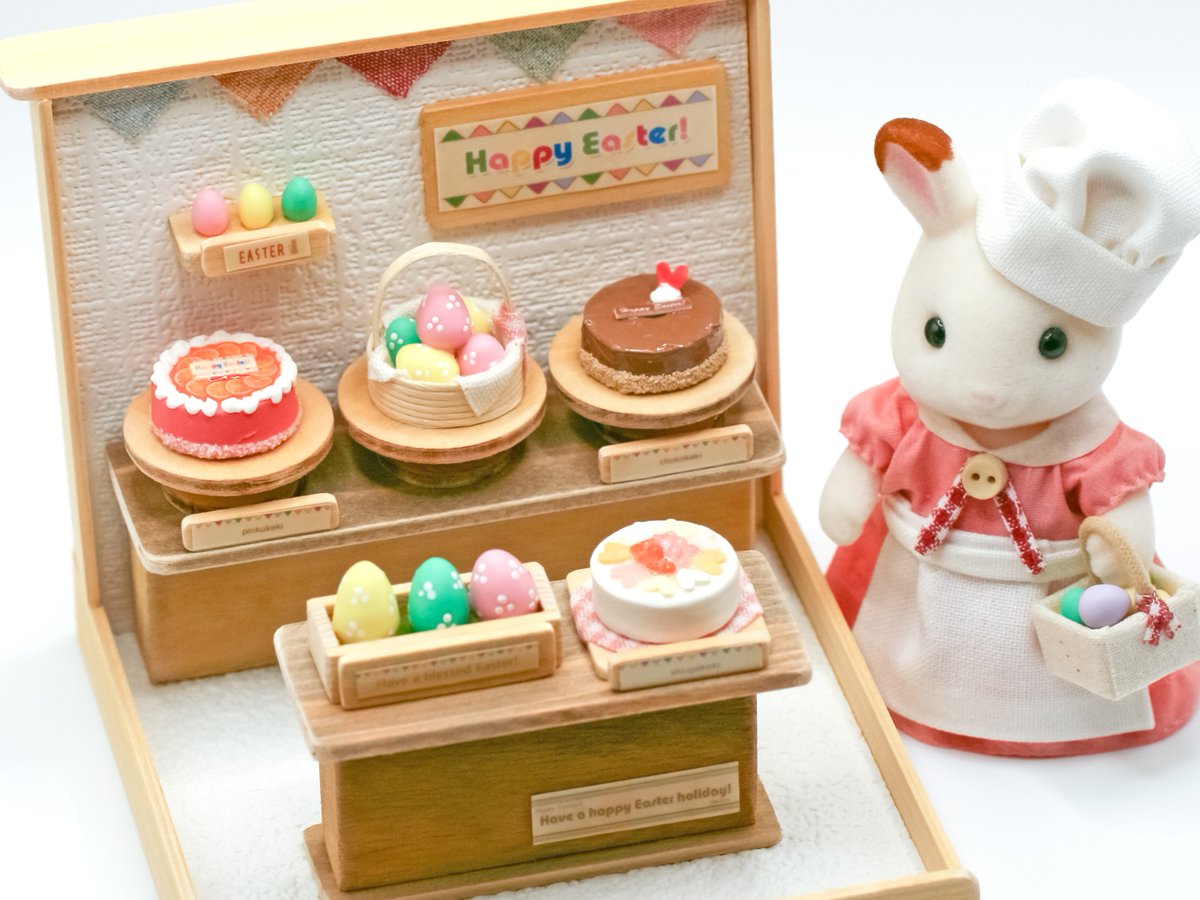 🥚イースターのお菓子屋さん
＃ミニチュア　＃ドールハウス　＃ハンドメイド　＃販売中