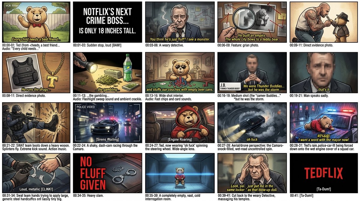 PreDawnTech's tweet photo. Made this storyboard with Google Banana2. https://t.co/Cr8KzsyEPa