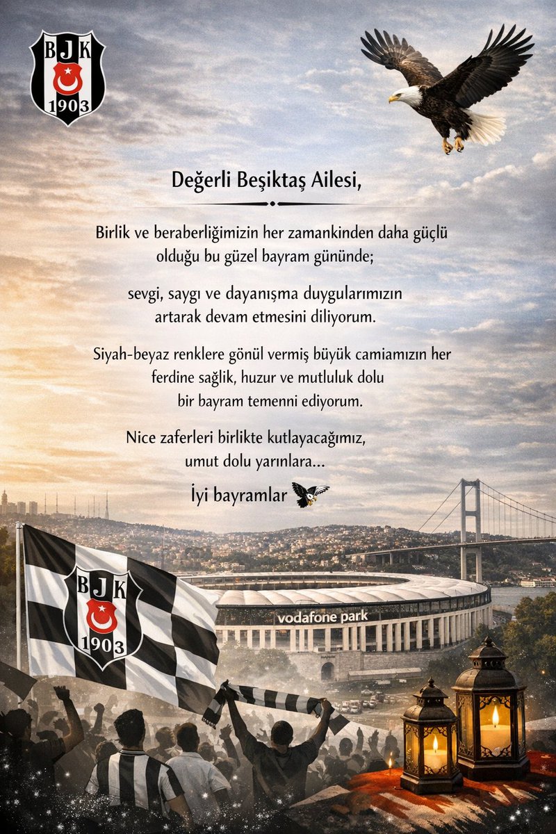 Nice bayramlara Beşiktaş ailem 🦅🦅🦅 #BayramMesajı #Bayramlaşma #Beşiktaşjk #Beşiktaş