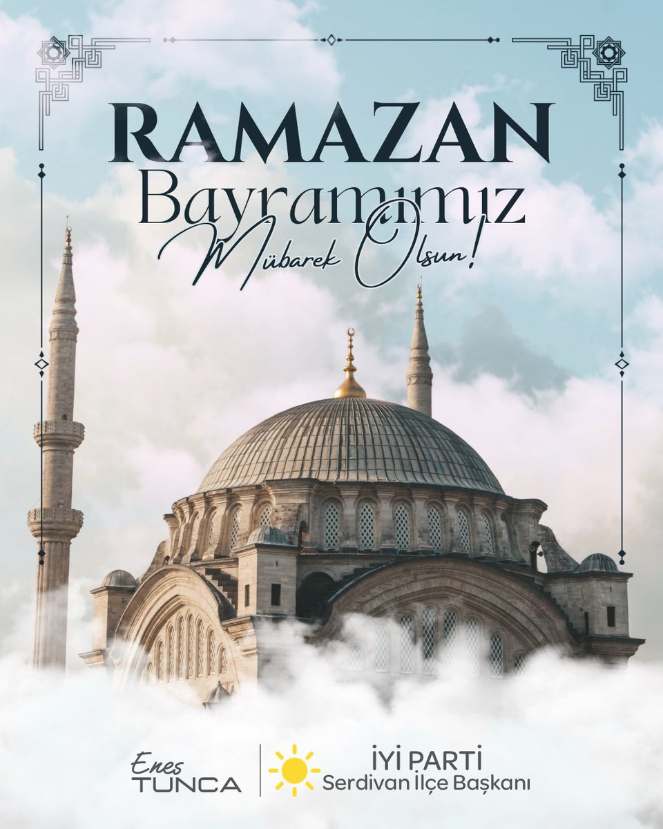 Ramazan Bayramı’nın ülkemize, milletimize ve tüm İslam âlemine sağlık, huzur ve bereket getirmesini diliyorum.
Bayramımız mübarek olsun.