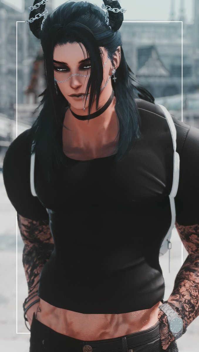 Look at him growing his hair out~