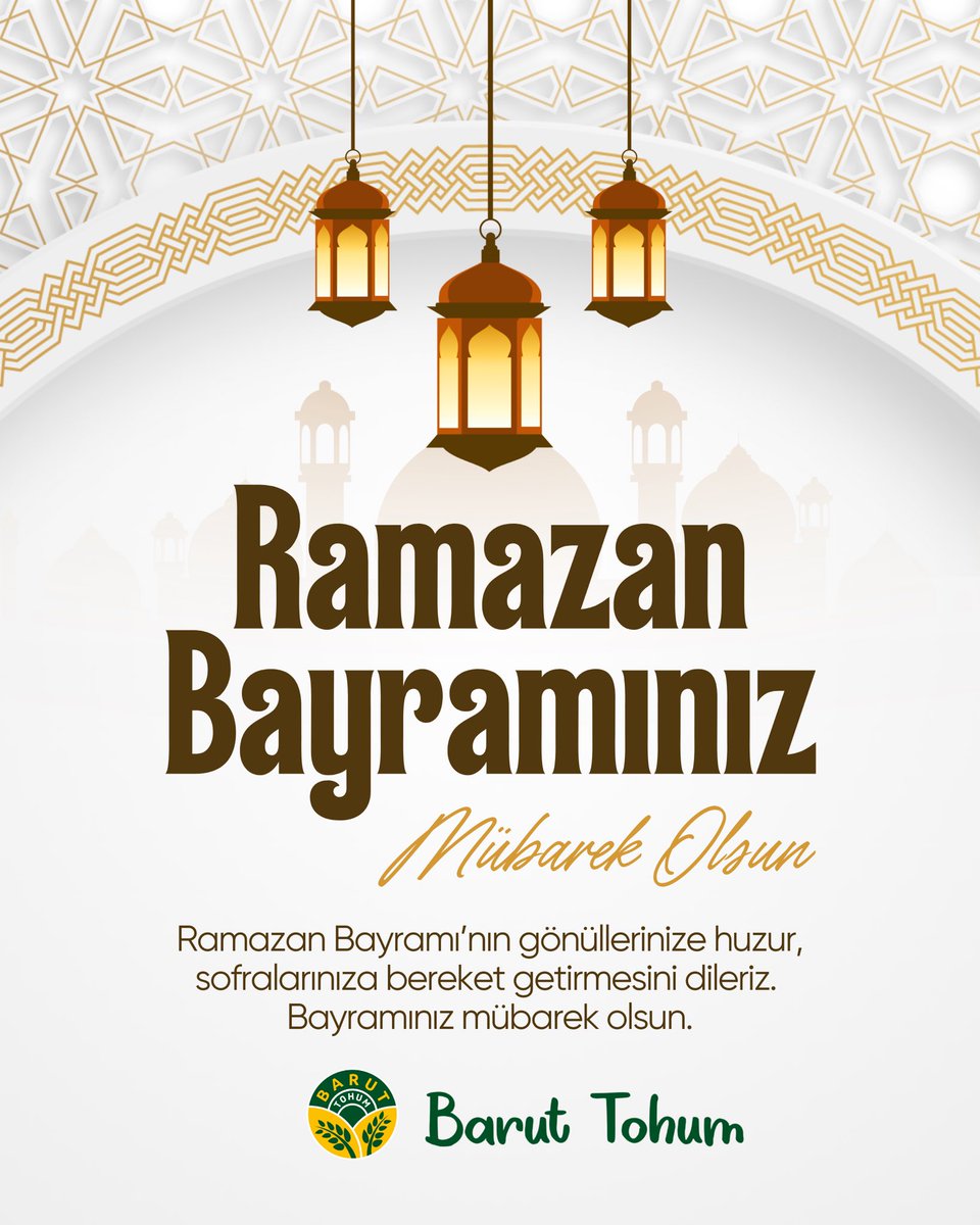 baruttohum's tweet photo. Barut Tohum olarak, Ramazan Bayramı’nın gönüllerinize huzur, sofralarınıza bereket getirmesini dileriz. 

Bayramınız mübarek olsun. 🌾

#hayırlıbayramlar #bayramınızmübarekolsun #RamazanBayramı https://t.co/JPu7vtiDB8